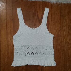 Blu Pepper Knit Tank Top With Ruffle